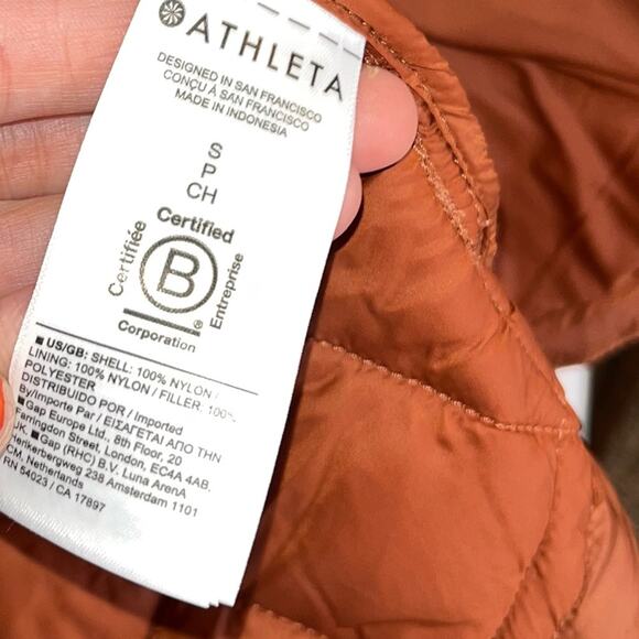 Athleta Quilted Vest In Warm Rust Women’s Size Small - Picture 8 of 11